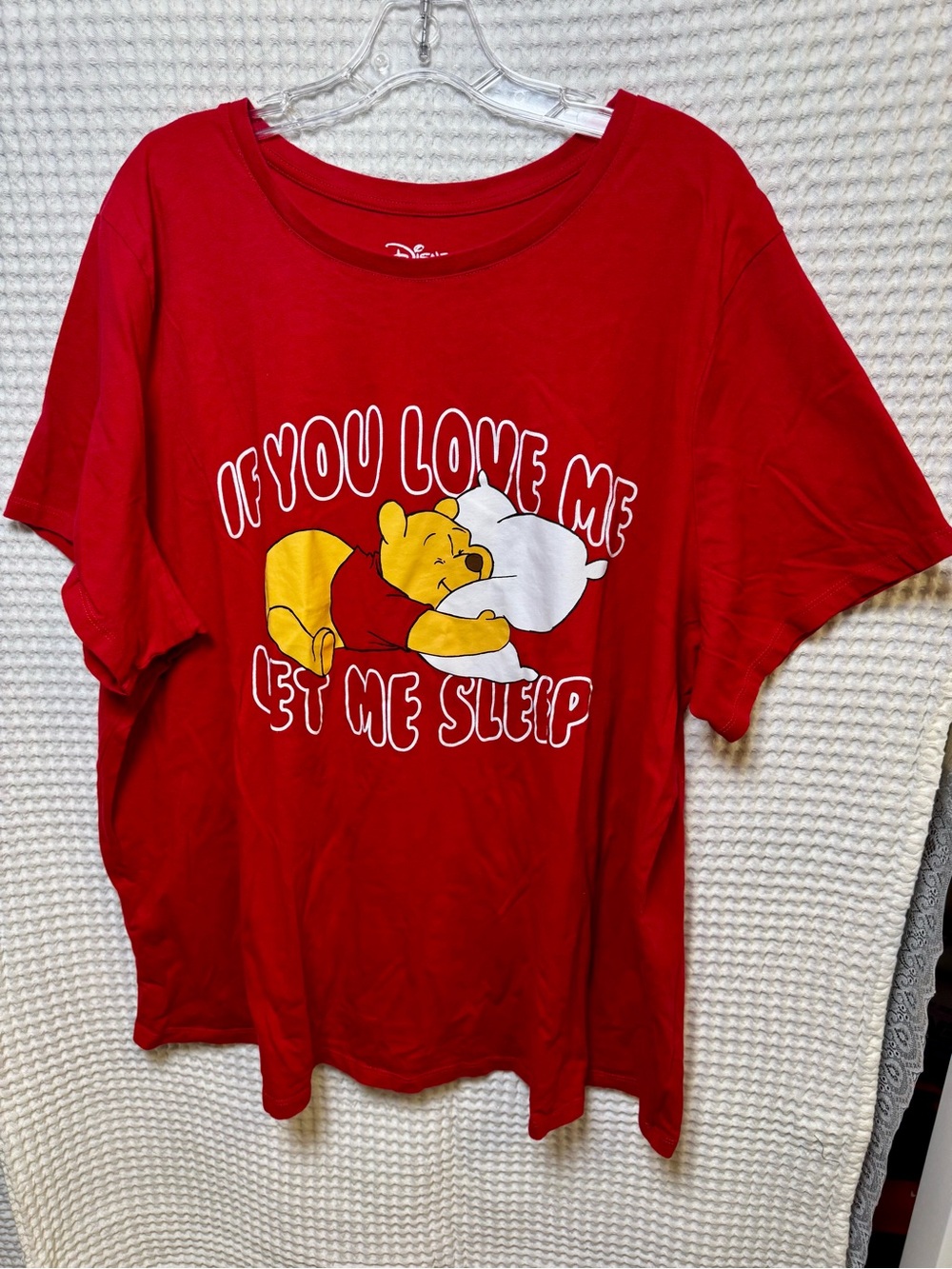 Disney Pooh Bear 3X Red 100% Cotton Sleep Shirt Loungewear or PJ Top